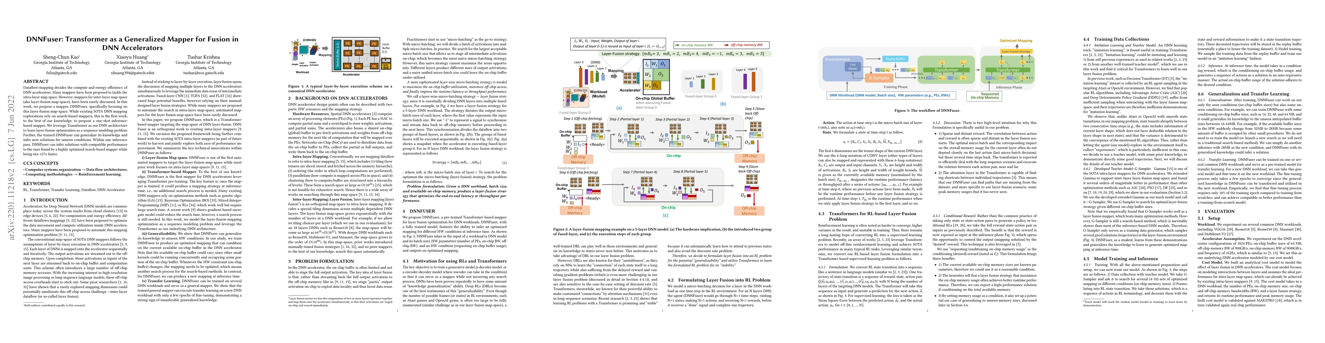 Thumbnail for DNNFuser: Generative Pre-Trained Transformer as a Generalized Mapper for
  Layer Fusion in DNN Accelerators