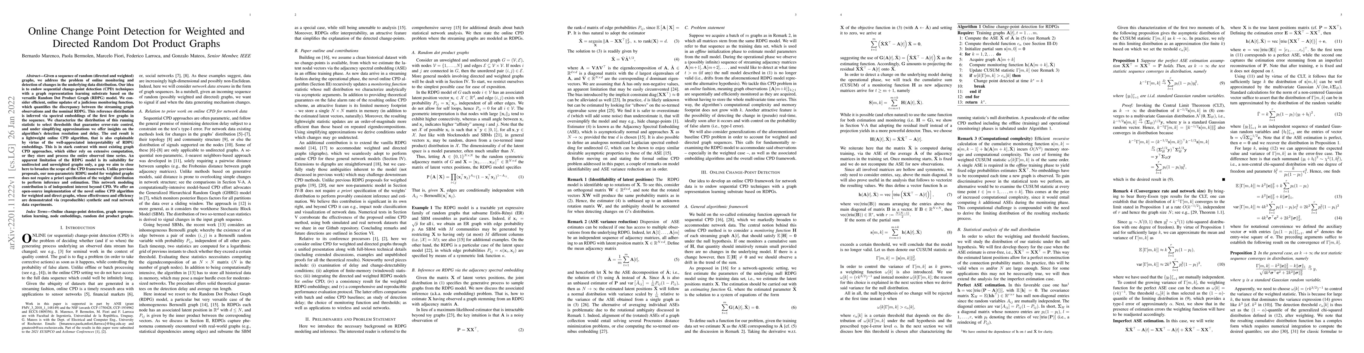 Thumbnail for Online Change Point Detection for Weighted and Directed Random Dot
  Product Graphs