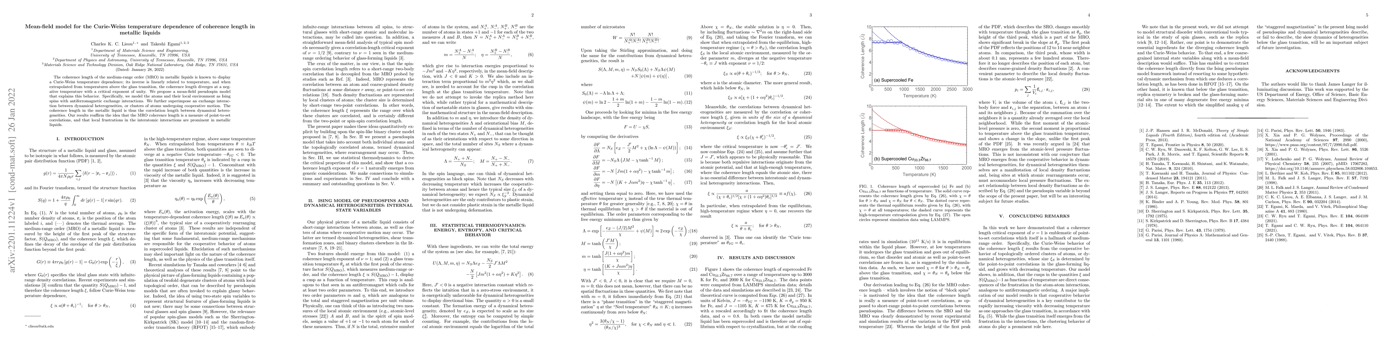 Thumbnail for Mean-field model for the Curie-Weiss temperature dependence of coherence
  length in metallic liquids