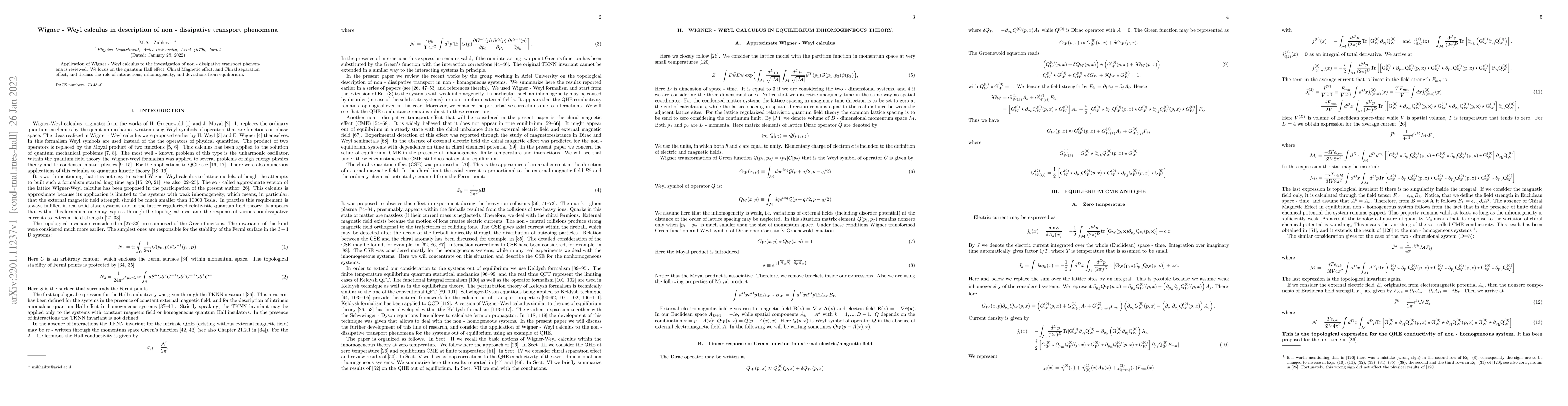 Thumbnail for Wigner-Weyl calculus in description of non-dissipative transport
  phenomena
