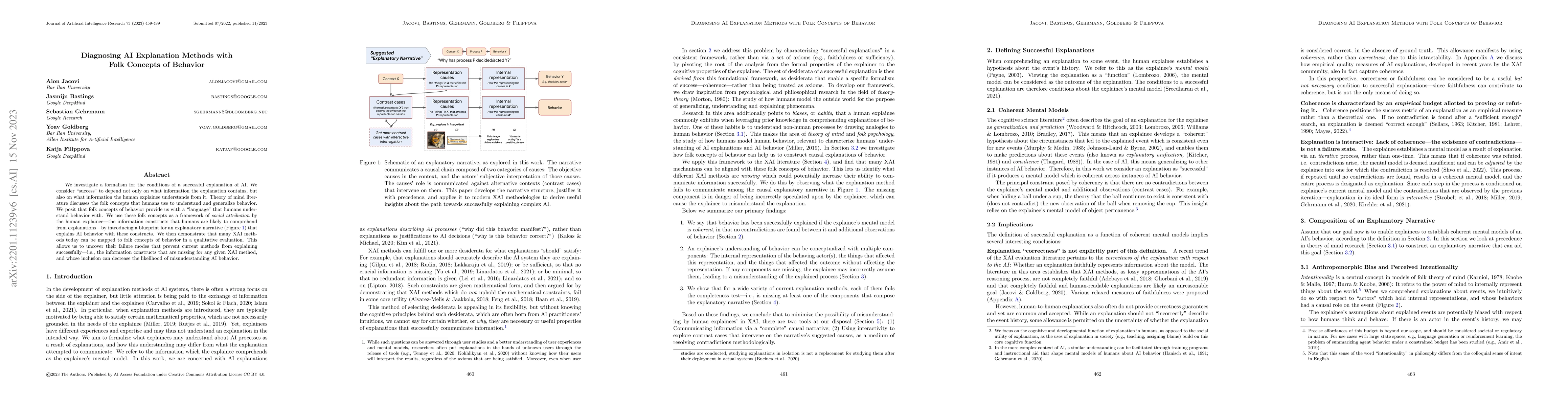 Thumbnail for Diagnosing AI Explanation Methods with Folk Concepts of Behavior