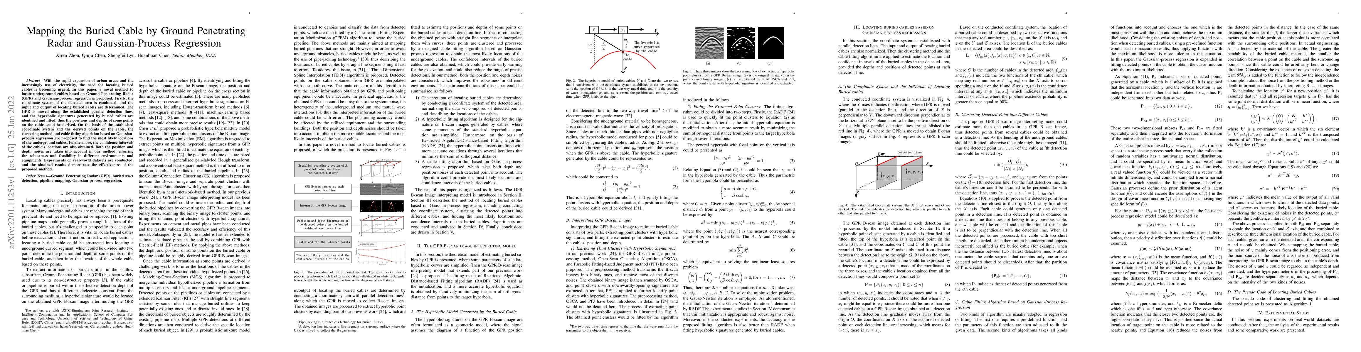 Thumbnail for Mapping the Buried Cable by Ground Penetrating Radar and
  Gaussian-Process Regression
