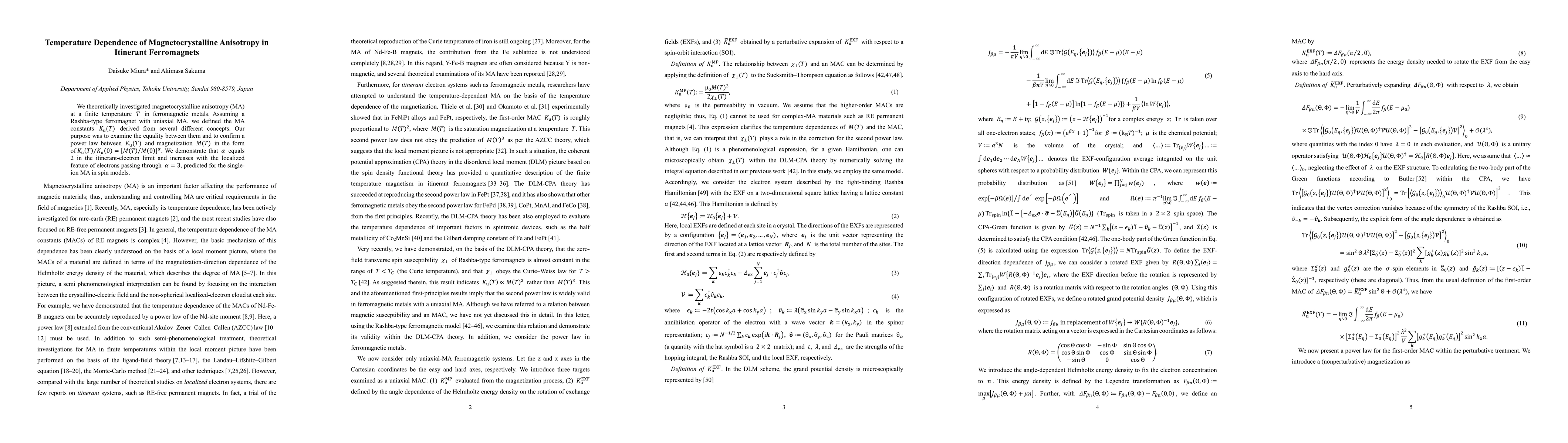 Thumbnail for Temperature Dependence of Magnetocrystalline Anisotropy in Itinerant
  Ferromagnets