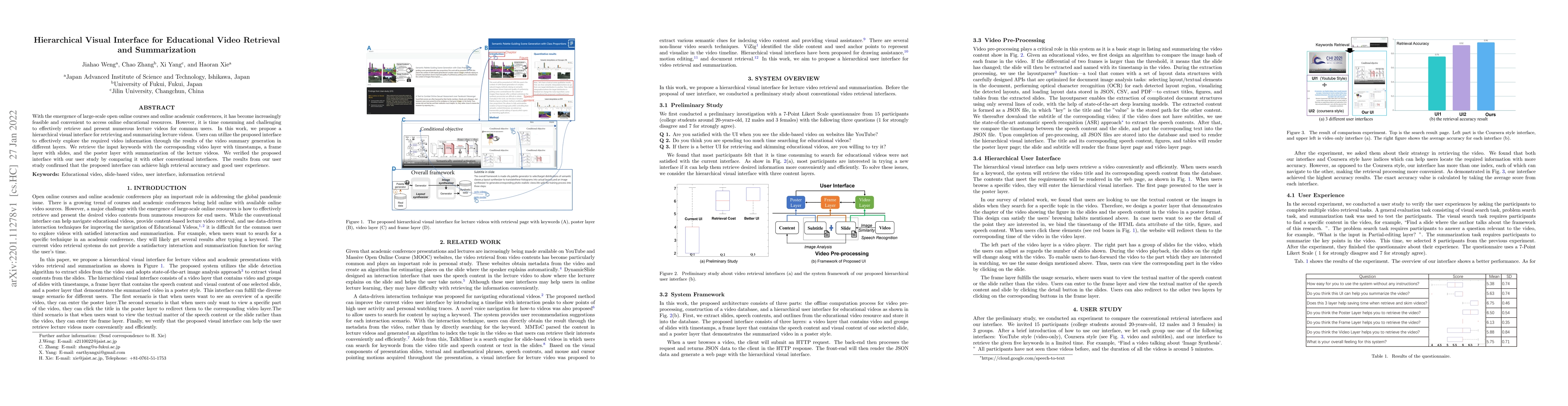 Thumbnail for Hierarchical Visual Interface for Lecture Video Retrieval and
  Summarization