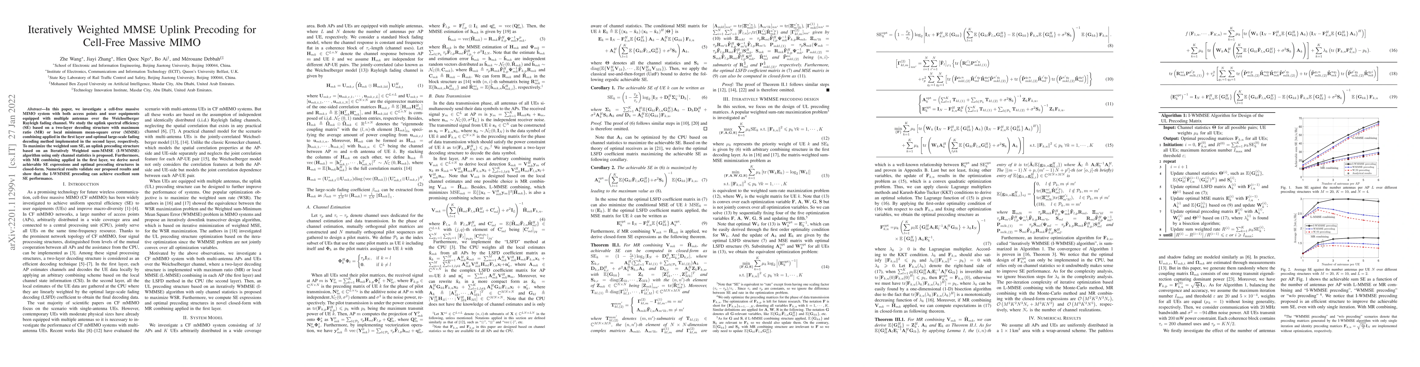 Thumbnail for Iteratively Weighted MMSE Uplink Precoding for Cell-Free Massive MIMO