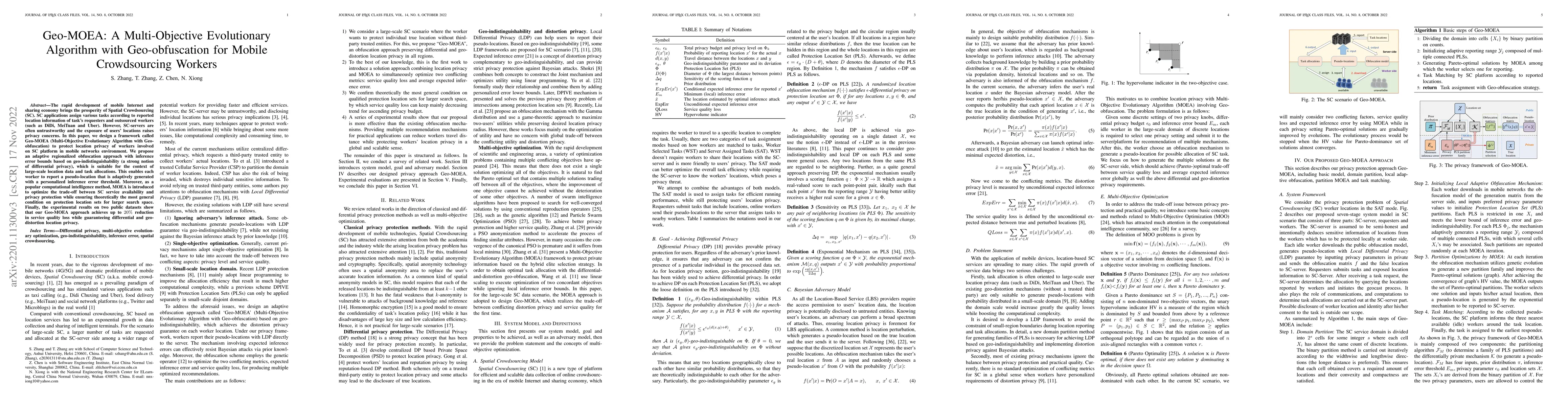 Thumbnail for Geo-MOEA: A Multi-Objective Evolutionary Algorithm with Geo-obfuscation
  for Mobile Crowdsourcing Workers