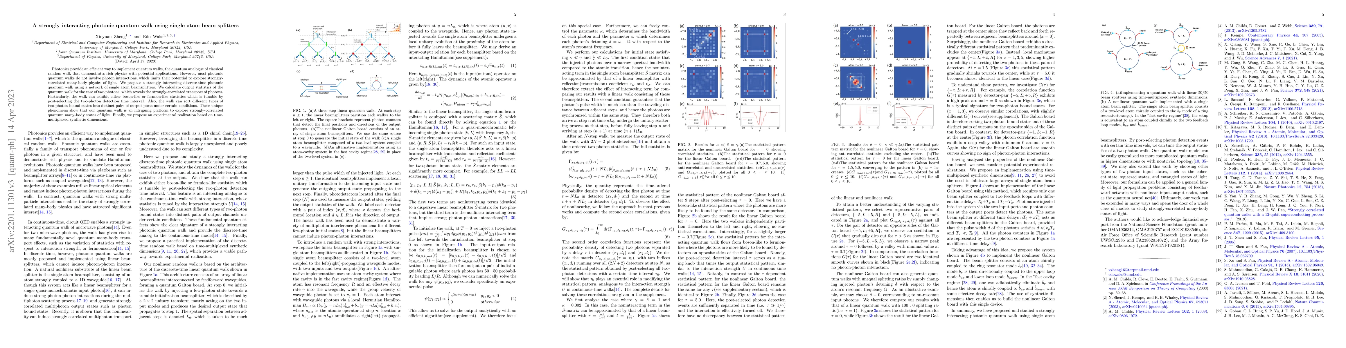 Thumbnail for A strongly interacting photonic quantum walk using single atom beam
  splitters
