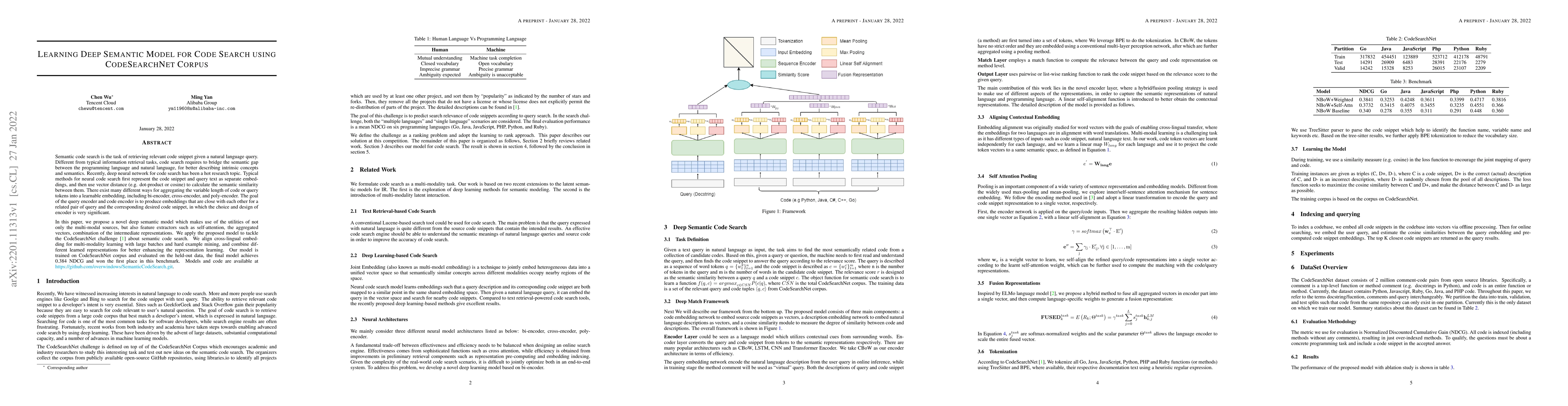 Thumbnail for Learning Deep Semantic Model for Code Search using CodeSearchNet Corpus