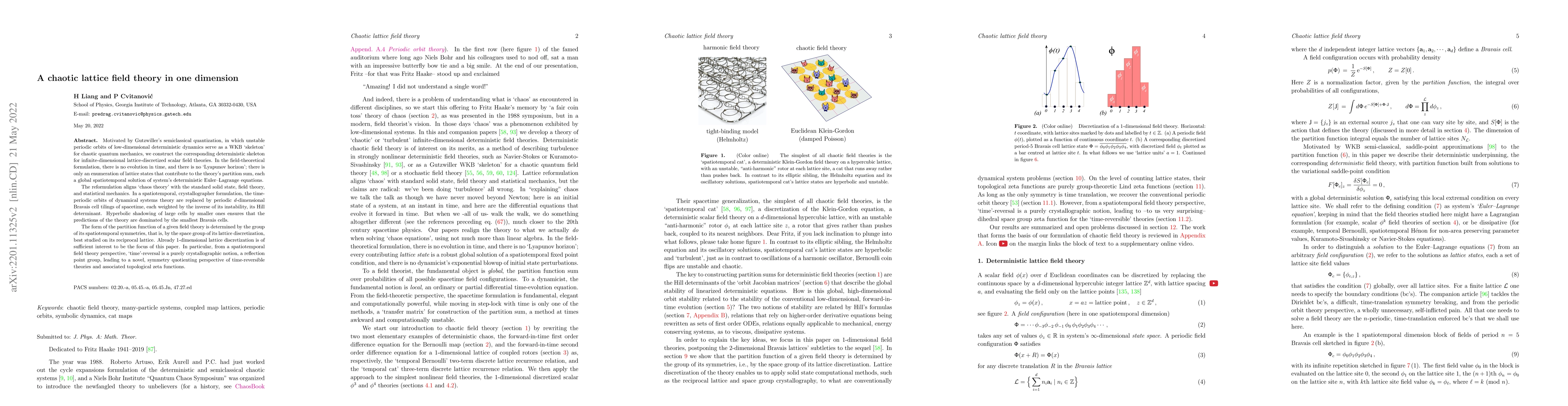 Thumbnail for A chaotic lattice field theory in one dimension