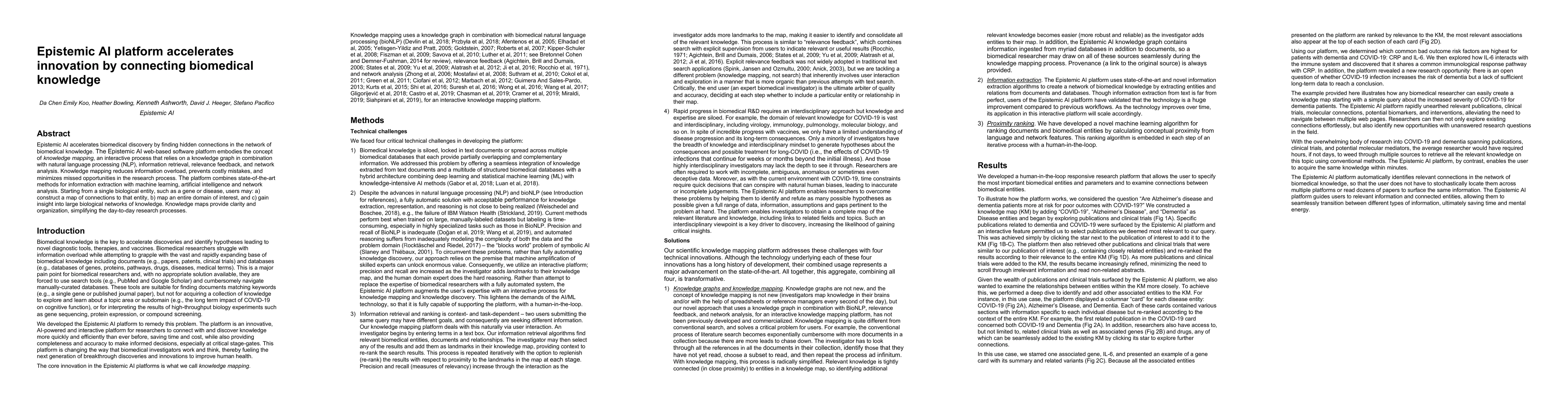 Thumbnail for Epistemic AI platform accelerates innovation by connecting biomedical
  knowledge