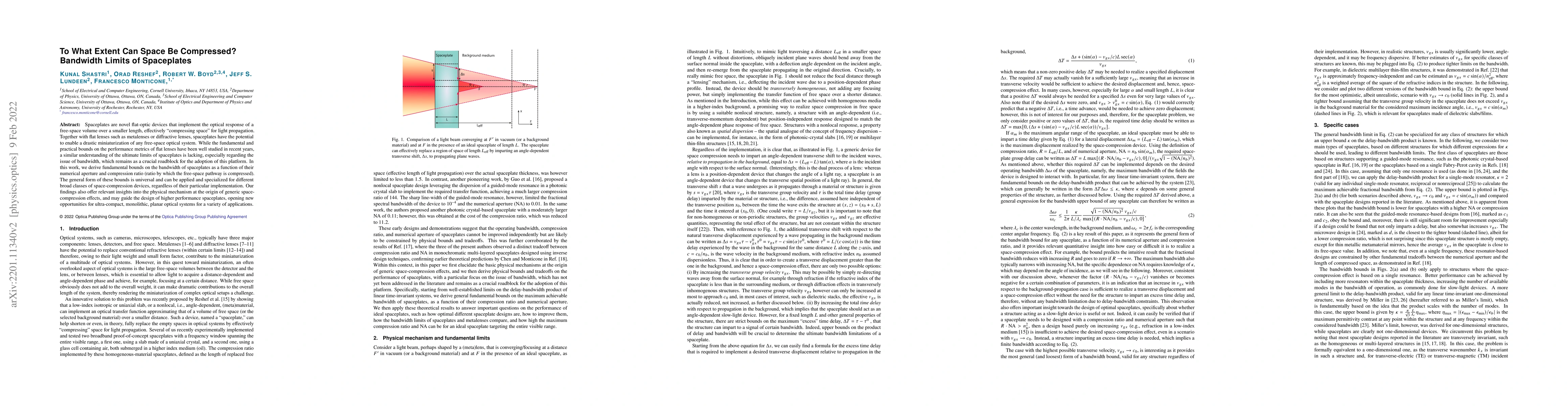 Thumbnail for To What Extent Can Space Be Compressed? Bandwidth Limits of Spaceplates
