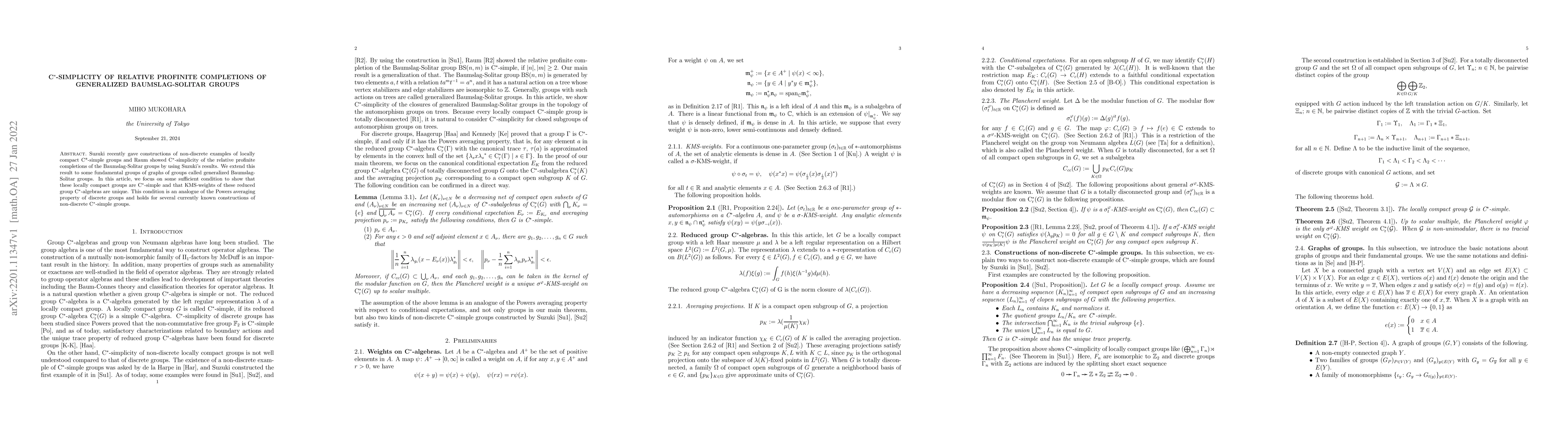 Thumbnail for C*-simplicity of relative profinite completions of generalized
  Baumslag-Solitar groups