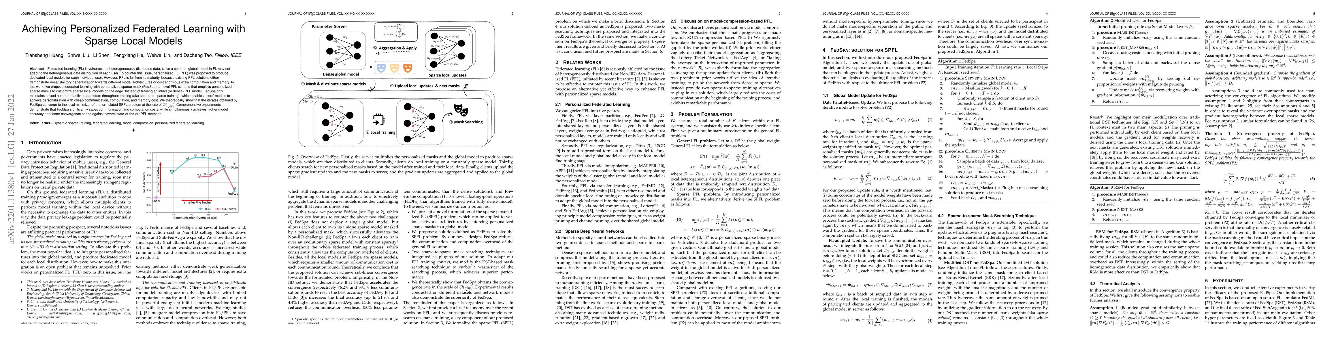 Thumbnail for Achieving Personalized Federated Learning with Sparse Local Models