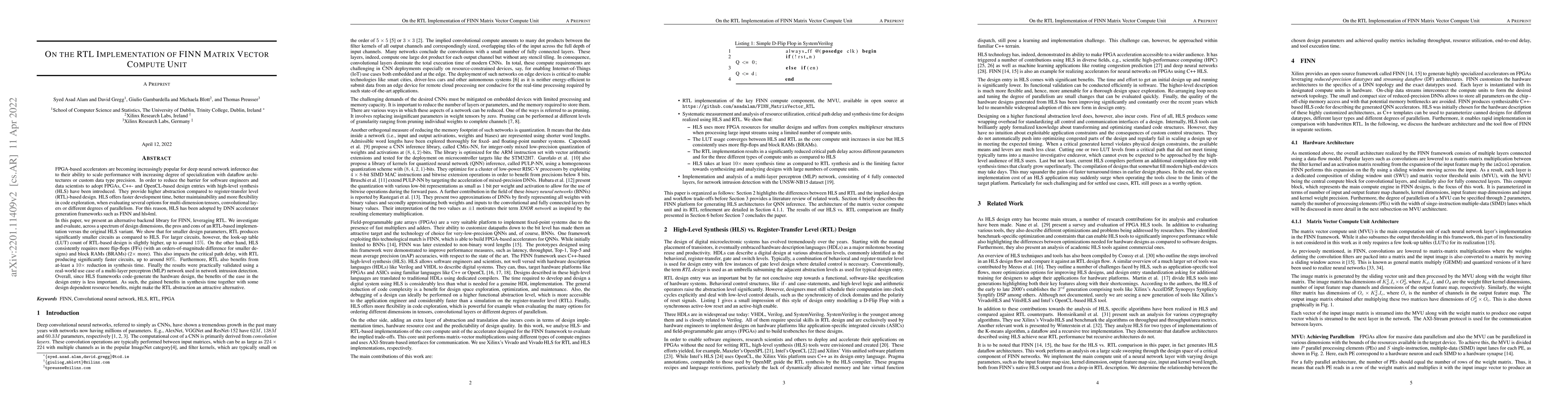 Thumbnail for On the RTL Implementation of FINN Matrix Vector Compute Unit