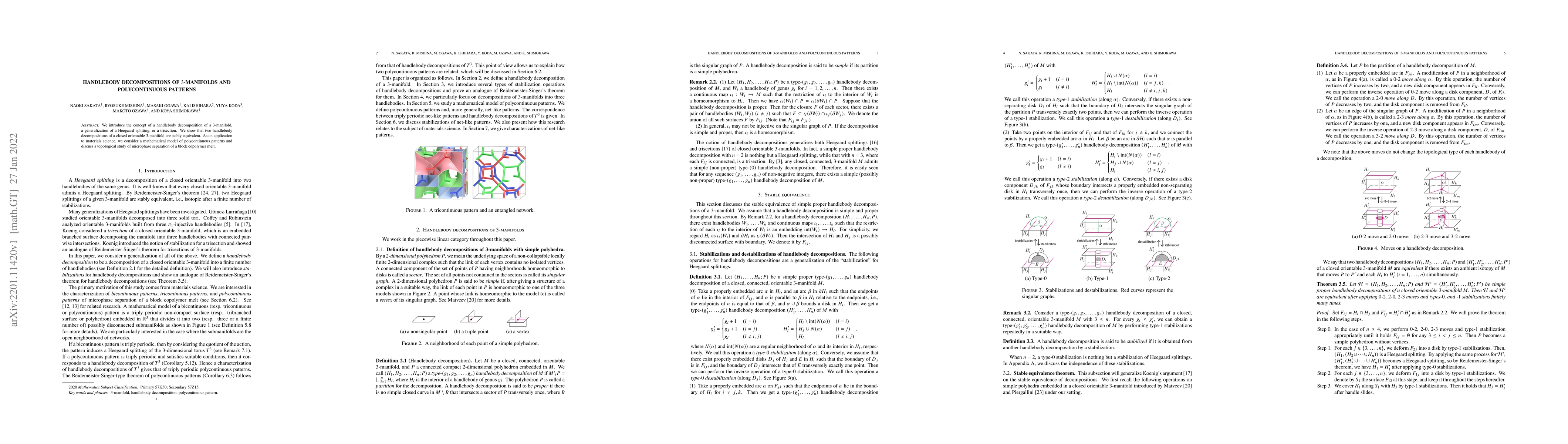 Thumbnail for Handlebody decompositions of 3-manifolds and polycontinuous patterns