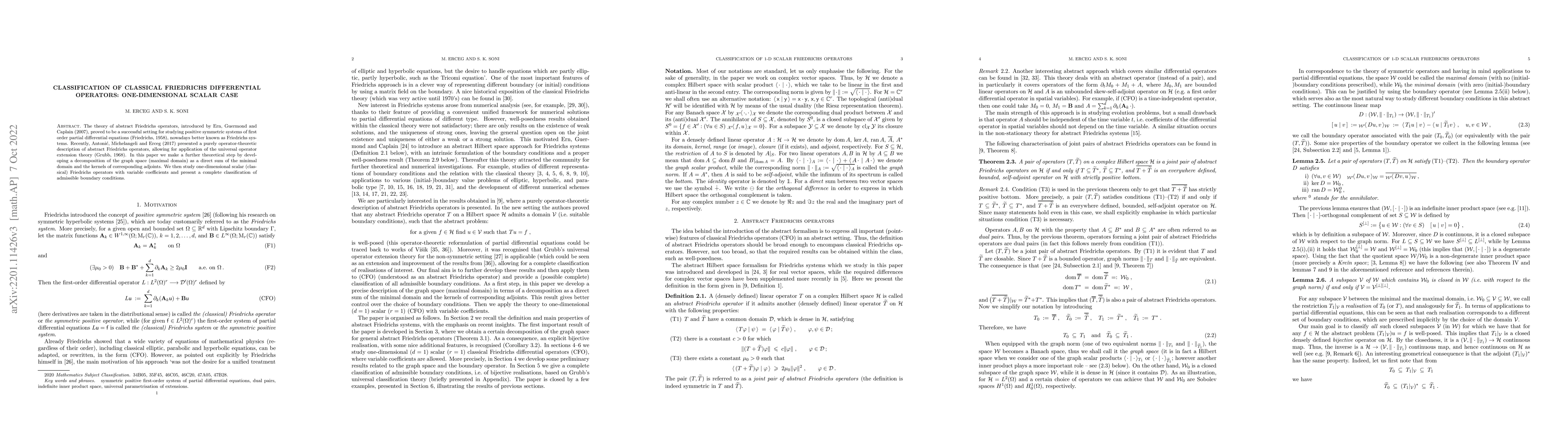 Thumbnail for Classification of classical Friedrichs differential operators:
  One-dimensional scalar case