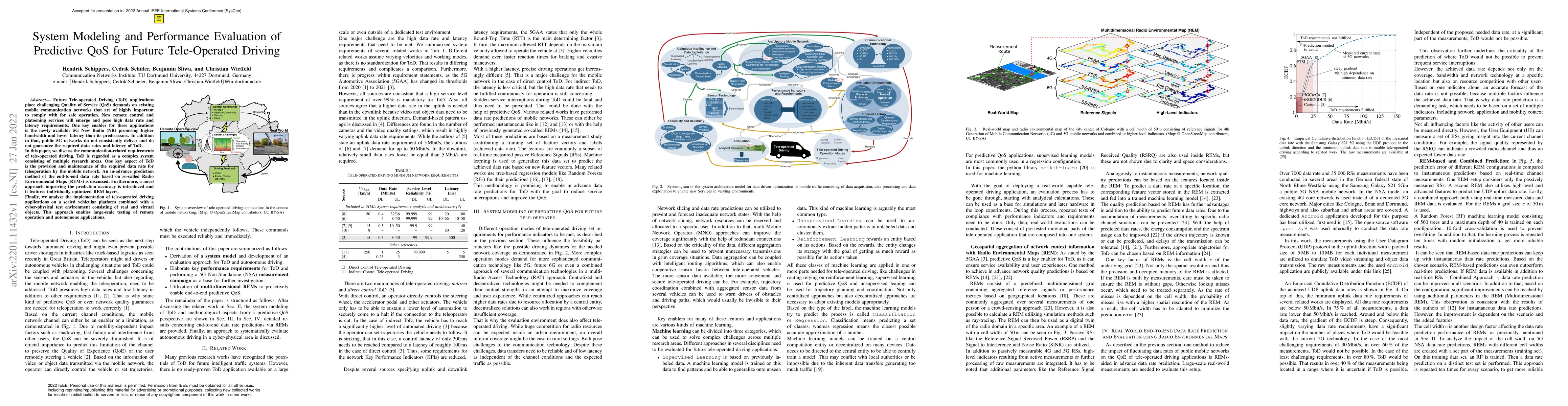 Thumbnail for System Modeling and Performance Evaluation of Predictive QoS for Future
  Tele-Operated Driving