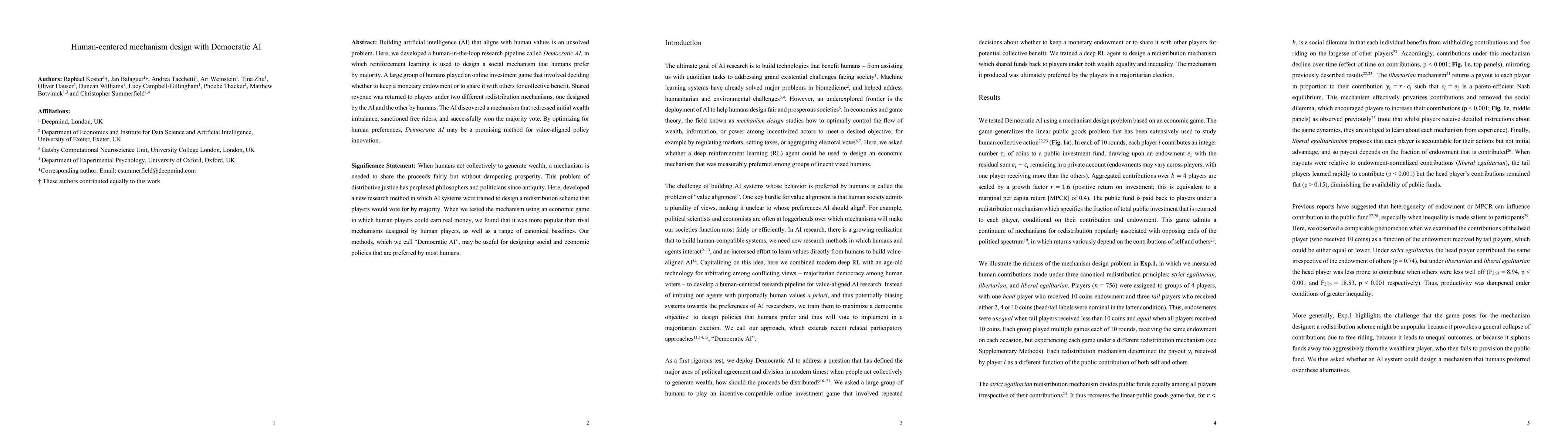 Thumbnail for Human-centered mechanism design with Democratic AI