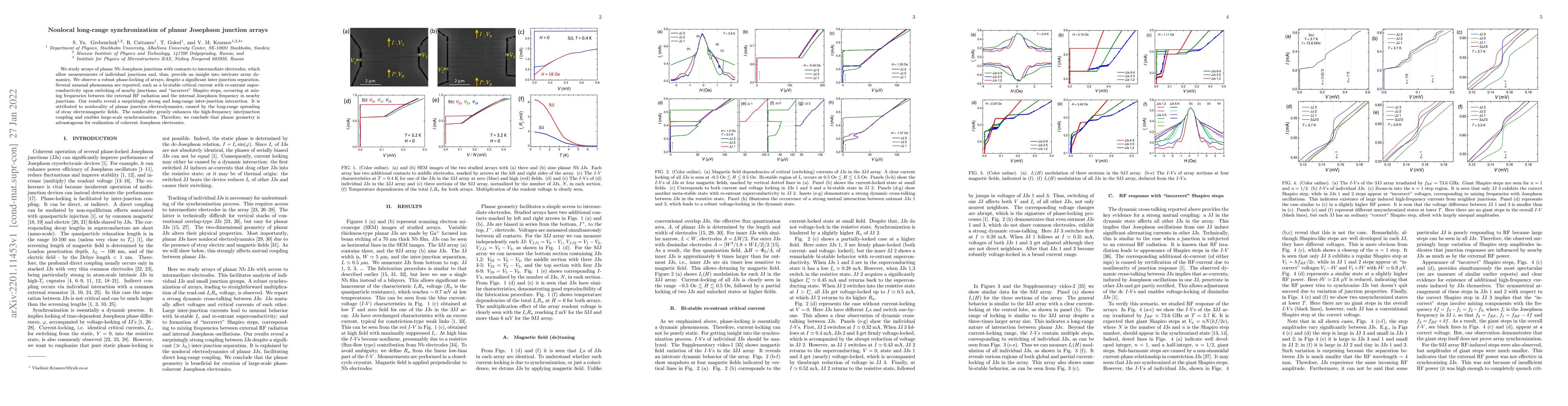 Thumbnail for Nonlocal long-range synchronization of planar Josephson junction arrays