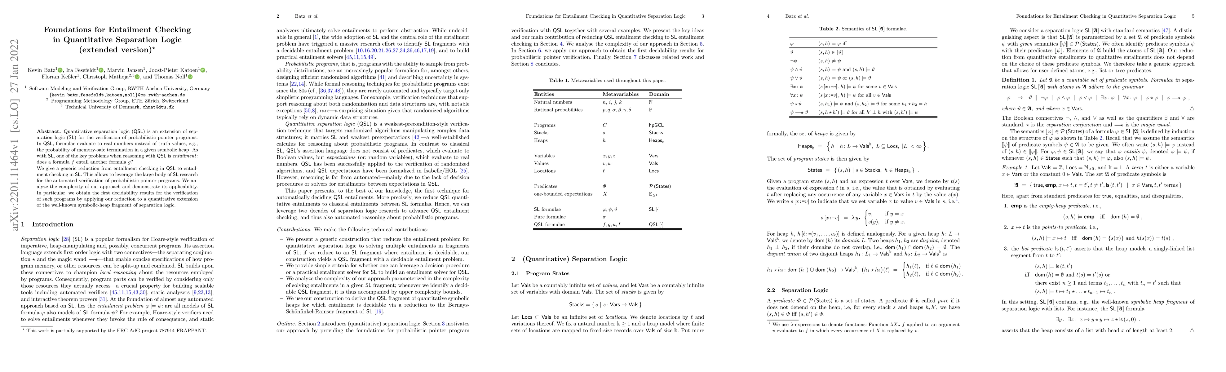 Thumbnail for Foundations for Entailment Checking in Quantitative Separation Logic
  (extended version)