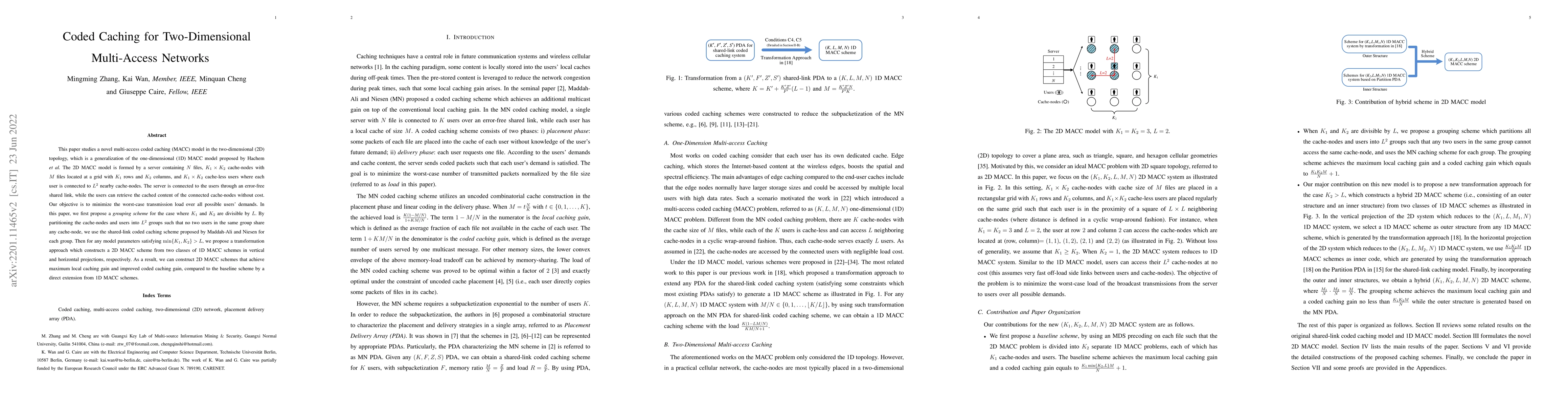 Thumbnail for Coded Caching for Two-Dimensional Multi-Access Networks