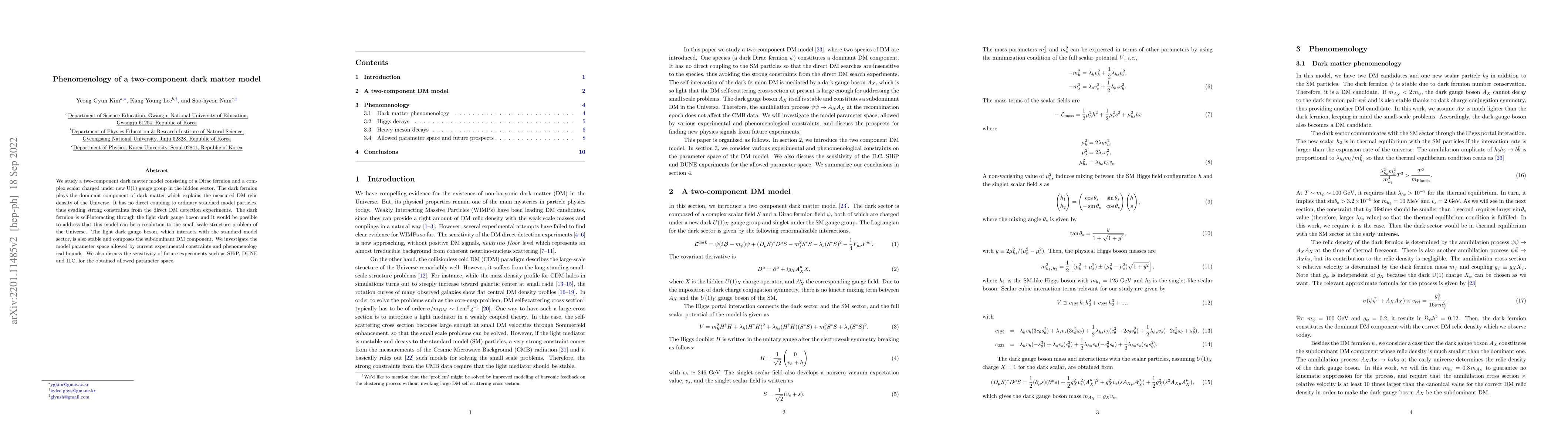 Thumbnail for Phenomenology of a two-component dark matter model