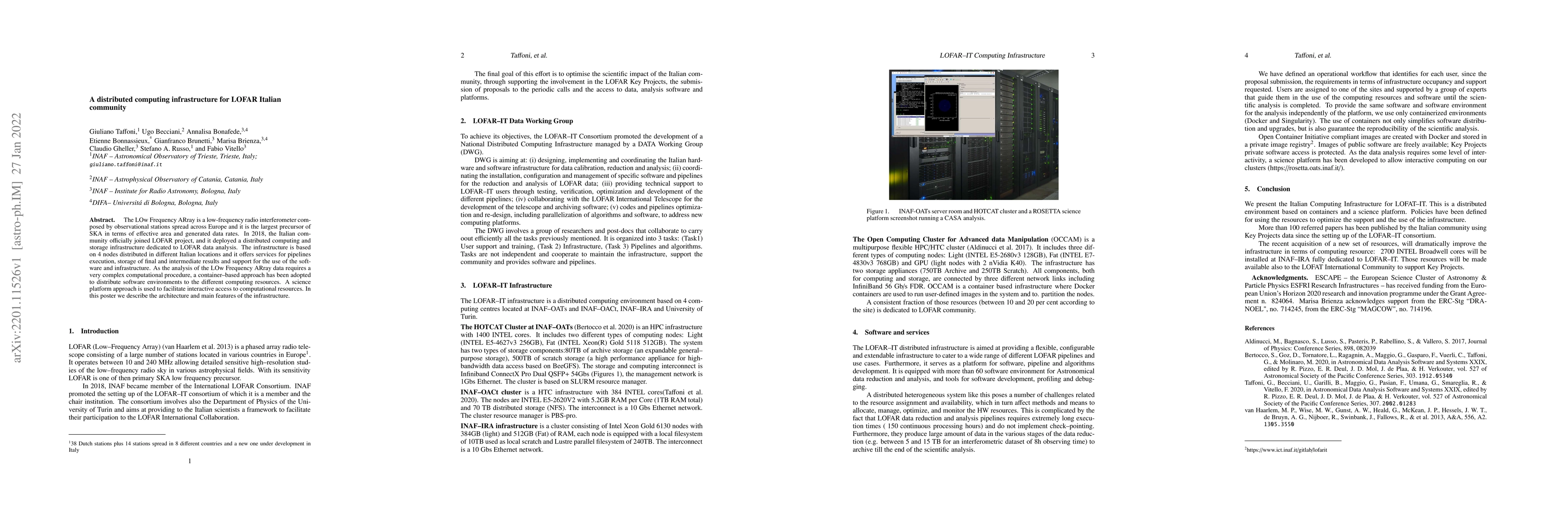 Thumbnail for A distributed computing infrastructure for LOFAR Italian community
