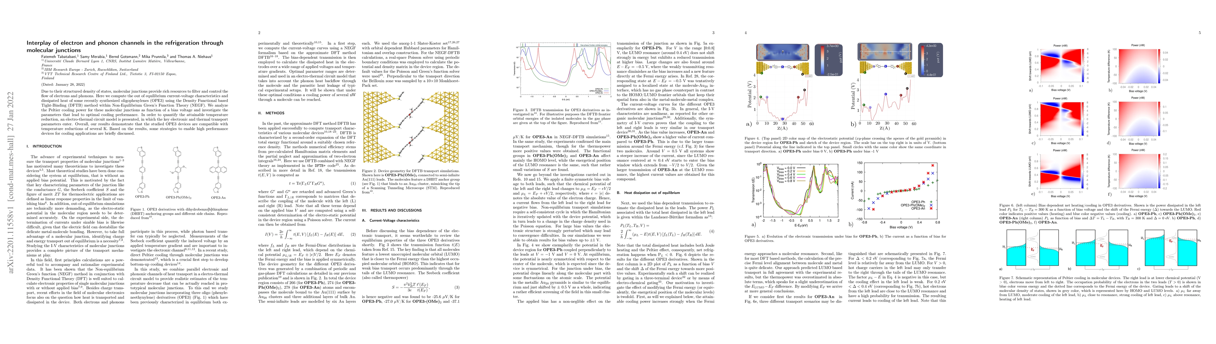 Thumbnail for Interplay of electron and phonon channels in the refrigeration through
  molecular junctions