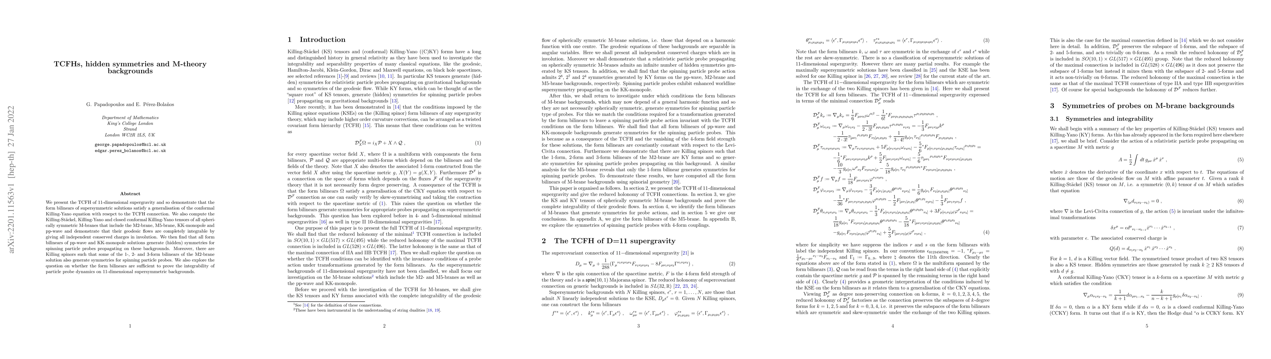 Thumbnail for TCFHs, hidden symmetries and M-theory backgrounds