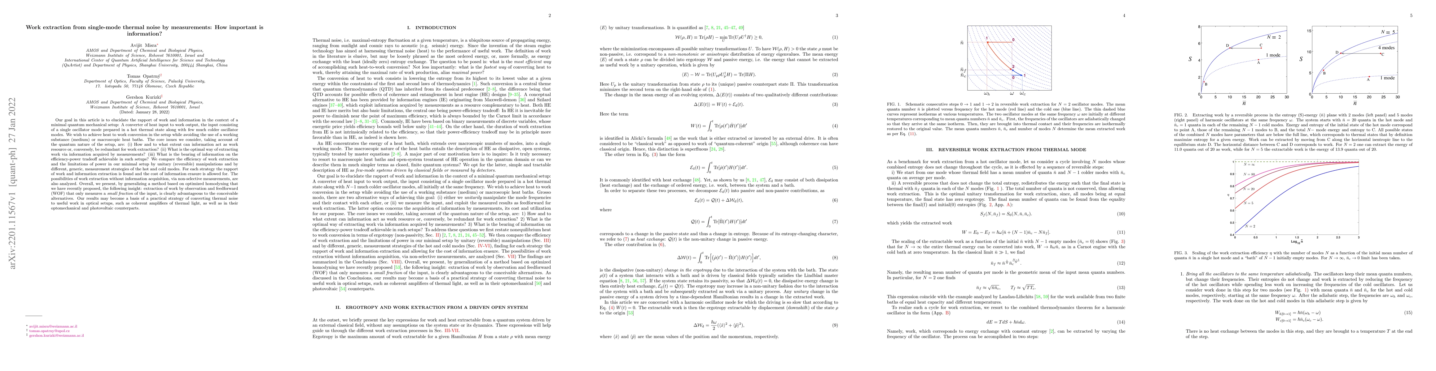 Thumbnail for Work extraction from single-mode thermal noise by measurements: How
  important is information?