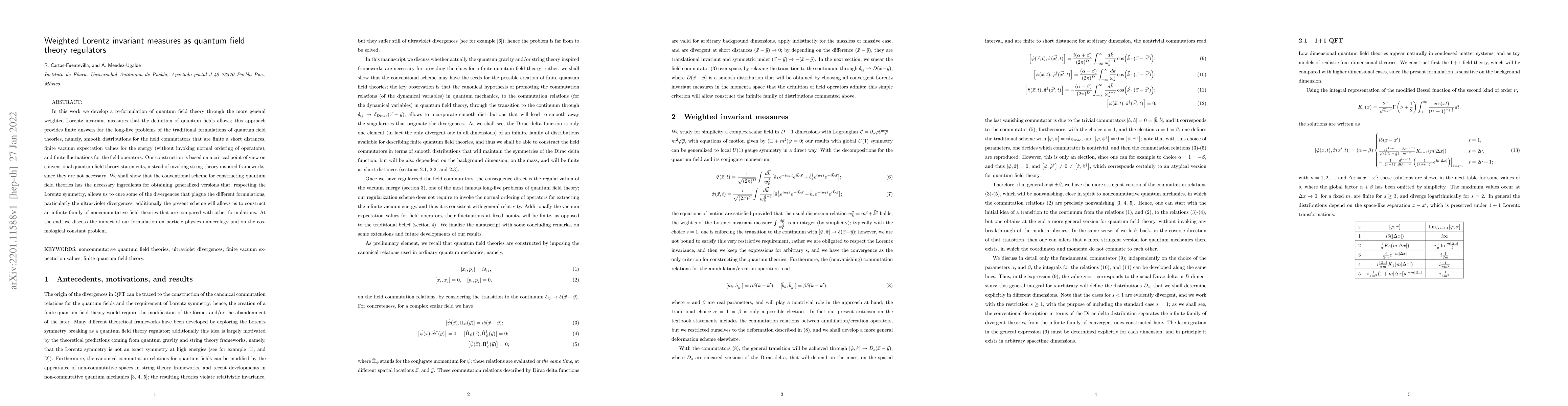Thumbnail for Weighted Lorentz invariant measures as quantum field theory regulators