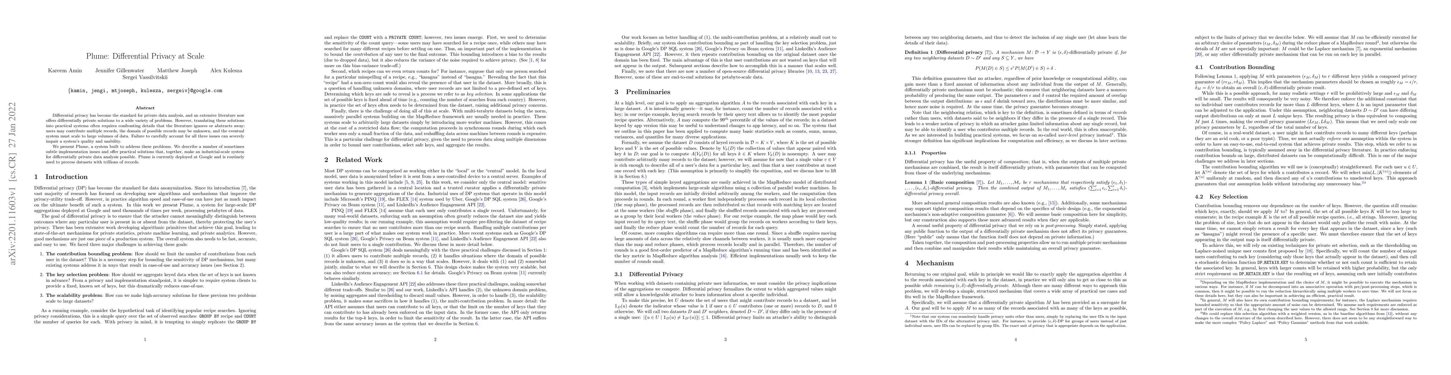 Thumbnail for Plume: Differential Privacy at Scale