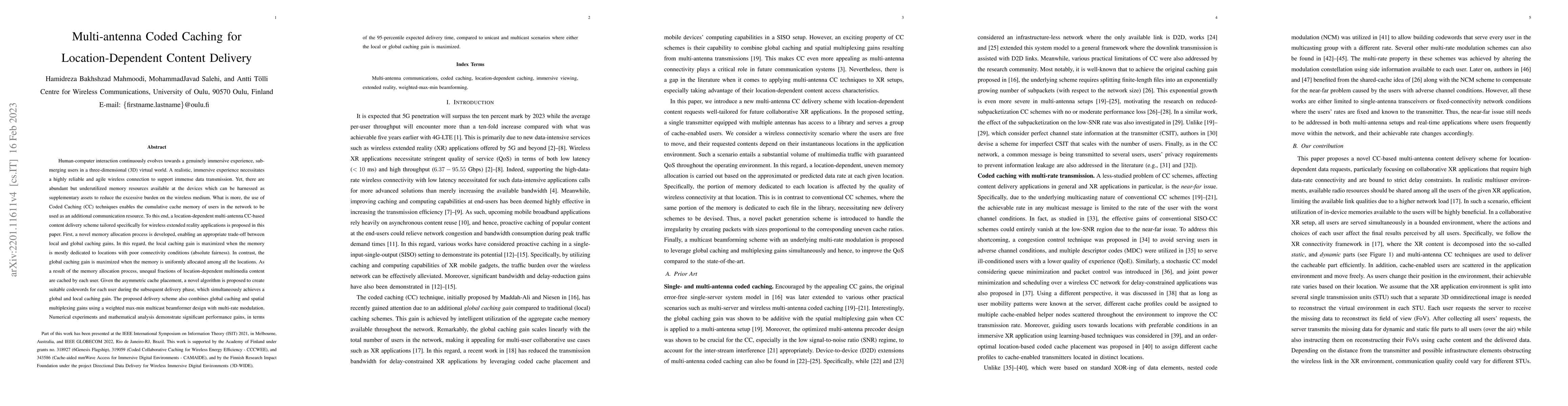 Thumbnail for Asymmetric Coded Caching for Multi-Antenna Location-Dependent Content
  Delivery