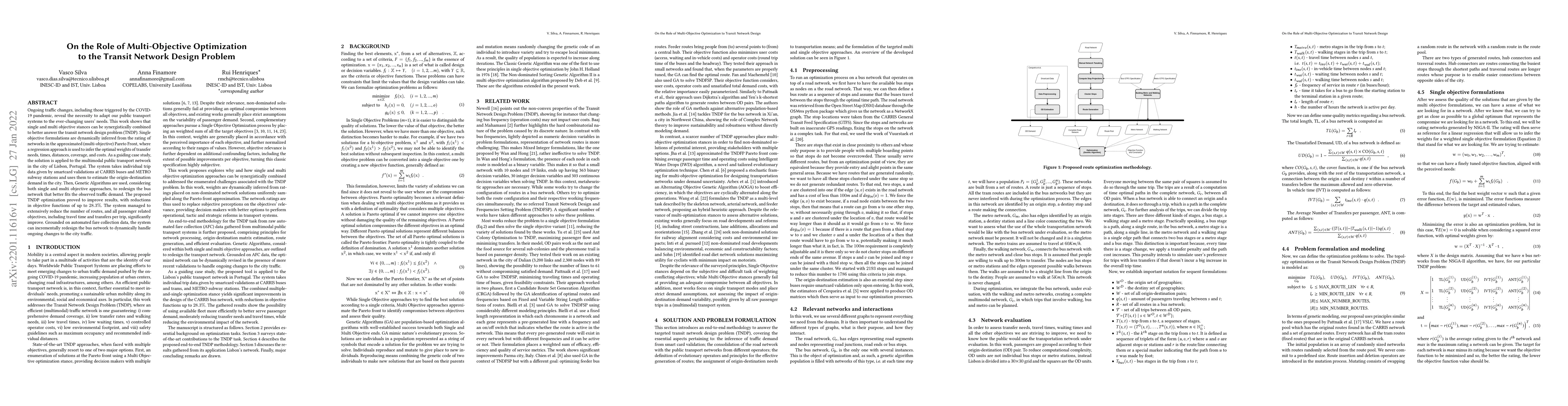 Thumbnail for On the Role of Multi-Objective Optimization to the Transit Network
  Design Problem