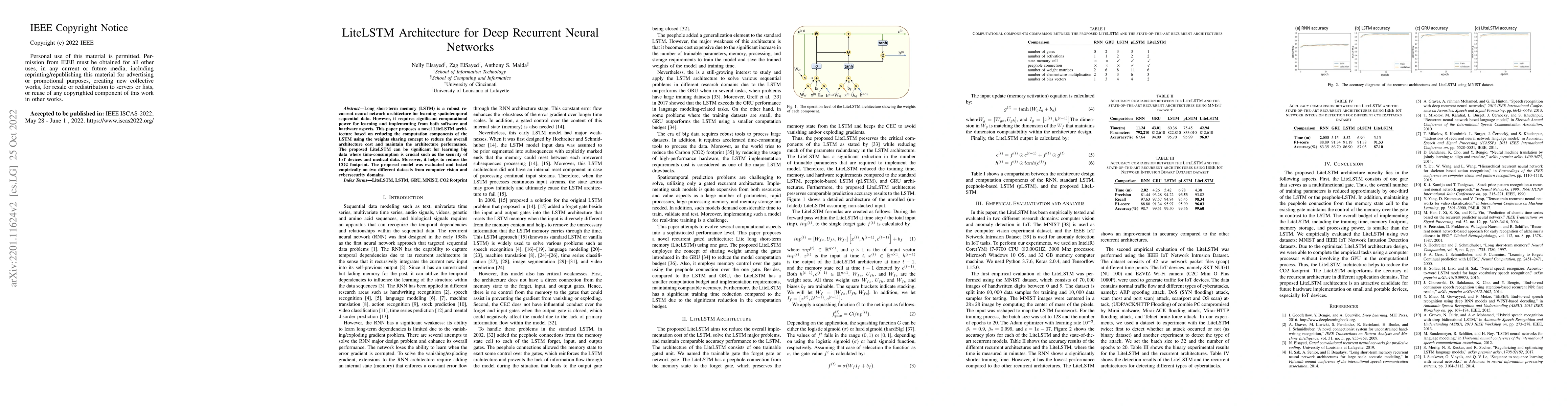 Thumbnail for LiteLSTM Architecture for Deep Recurrent Neural Networks