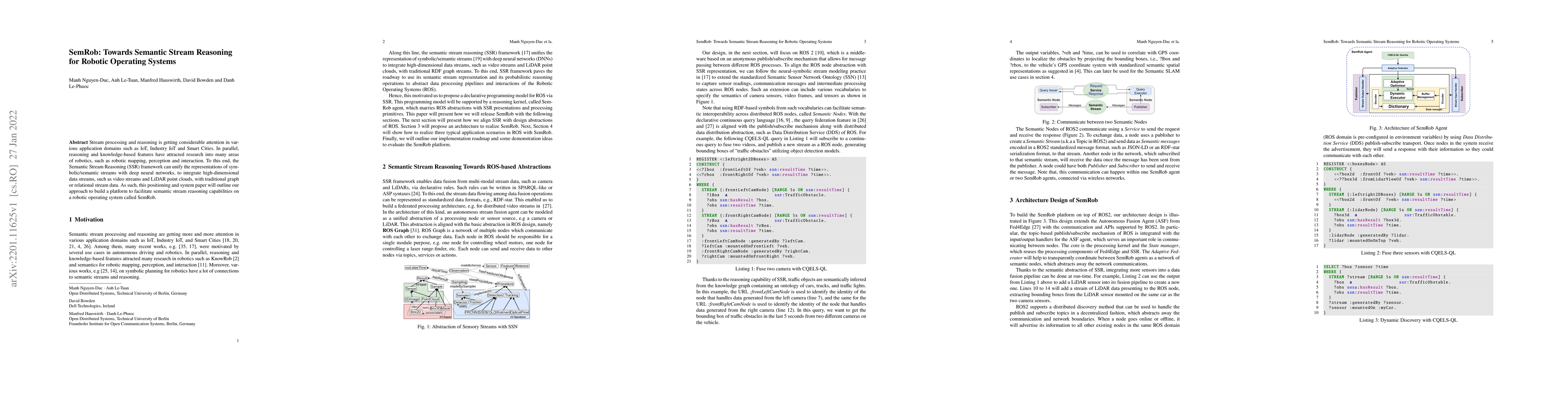 Thumbnail for SemRob: Towards Semantic Stream Reasoning for Robotic Operating Systems