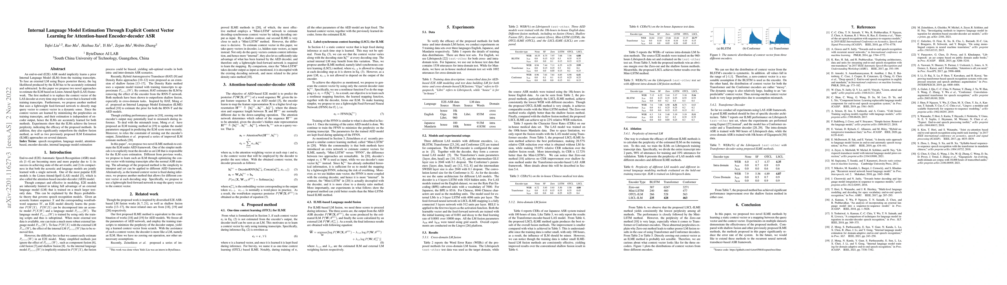 Thumbnail for Internal Language Model Estimation Through Explicit Context Vector
  Learning for Attention-based Encoder-decoder ASR