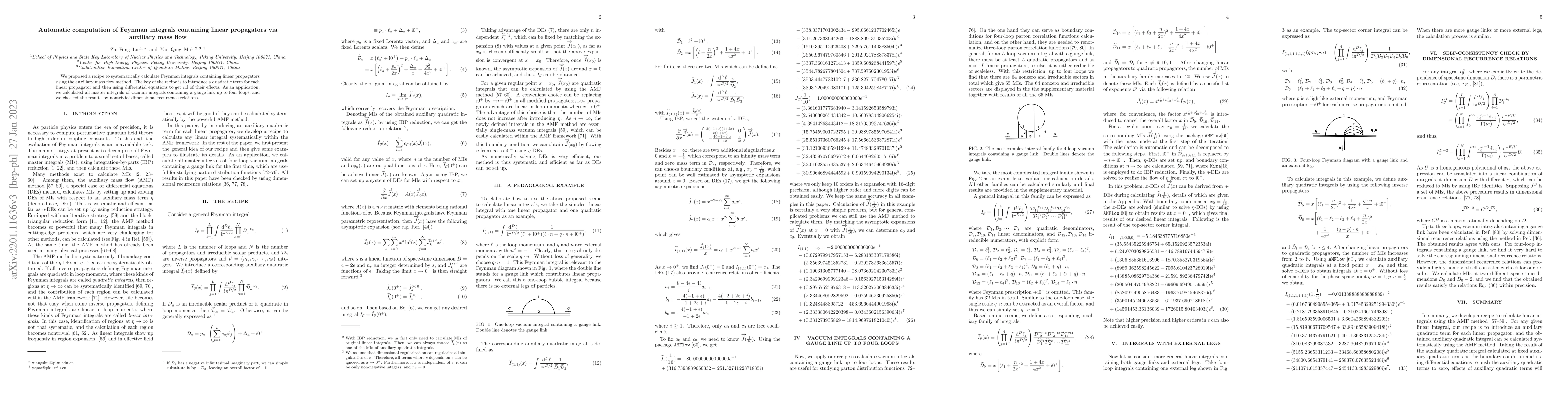 Thumbnail for Automatic computation of Feynman integrals containing linear propagators
  via auxiliary mass flow