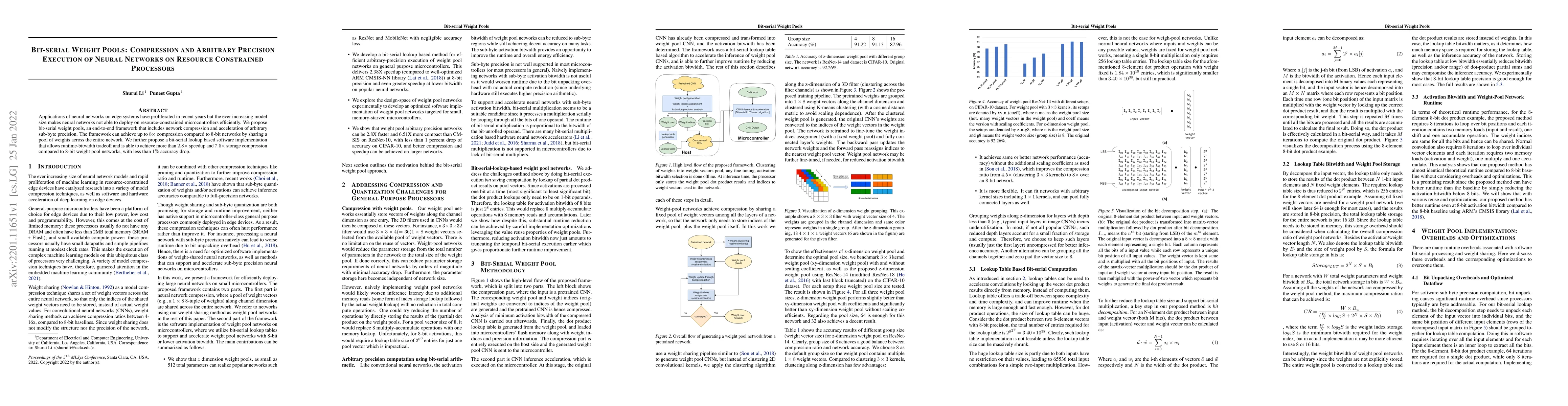 Thumbnail for Bit-serial Weight Pools: Compression and Arbitrary Precision Execution
  of Neural Networks on Resource Constrained Processors