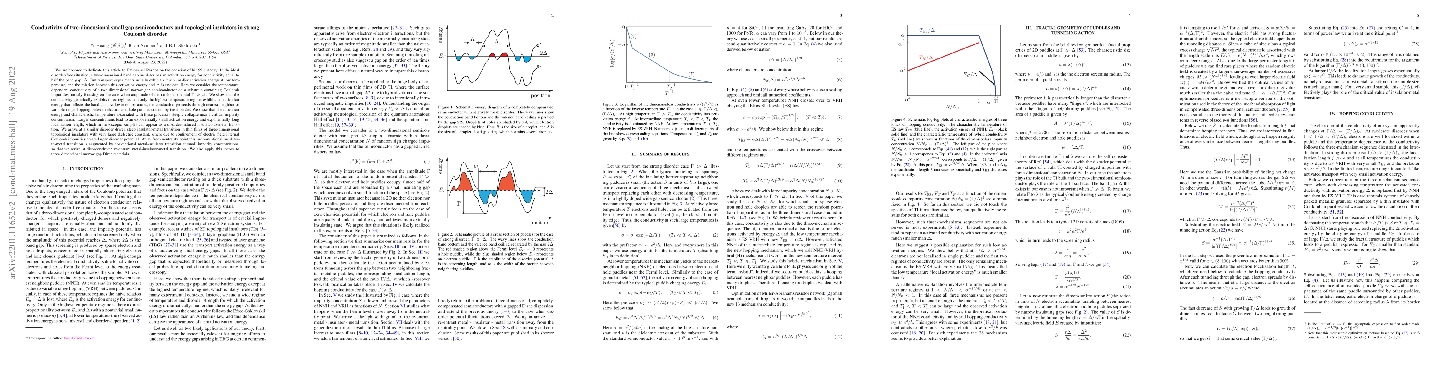 Thumbnail for Conductivity of two-dimensional small gap semiconductors and topological
  insulators in strong Coulomb disorder