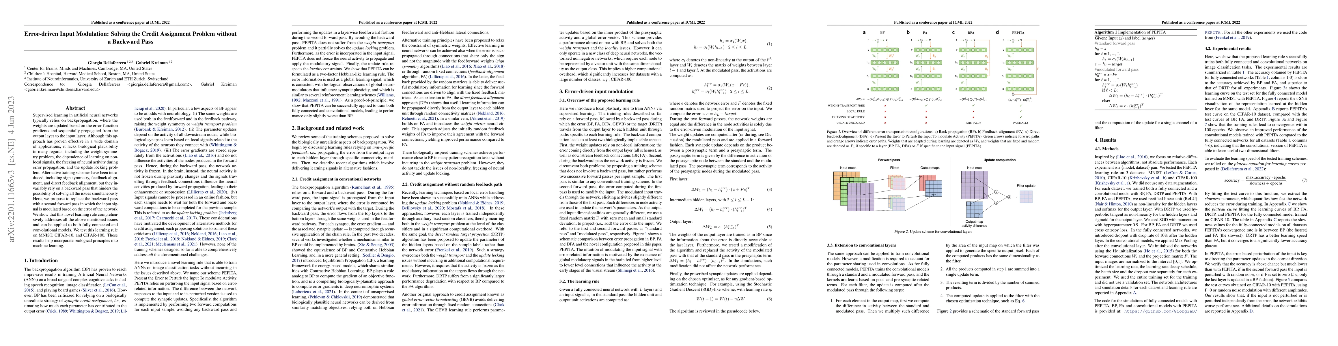 Thumbnail for Error-driven Input Modulation: Solving the Credit Assignment Problem
  without a Backward Pass