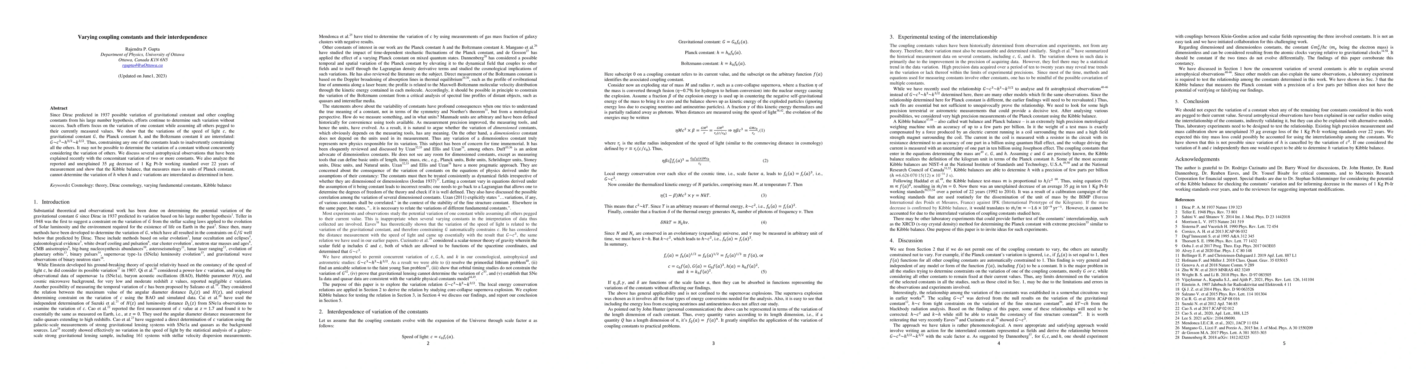 Thumbnail for Varying Coupling Constants and Their Interdependence