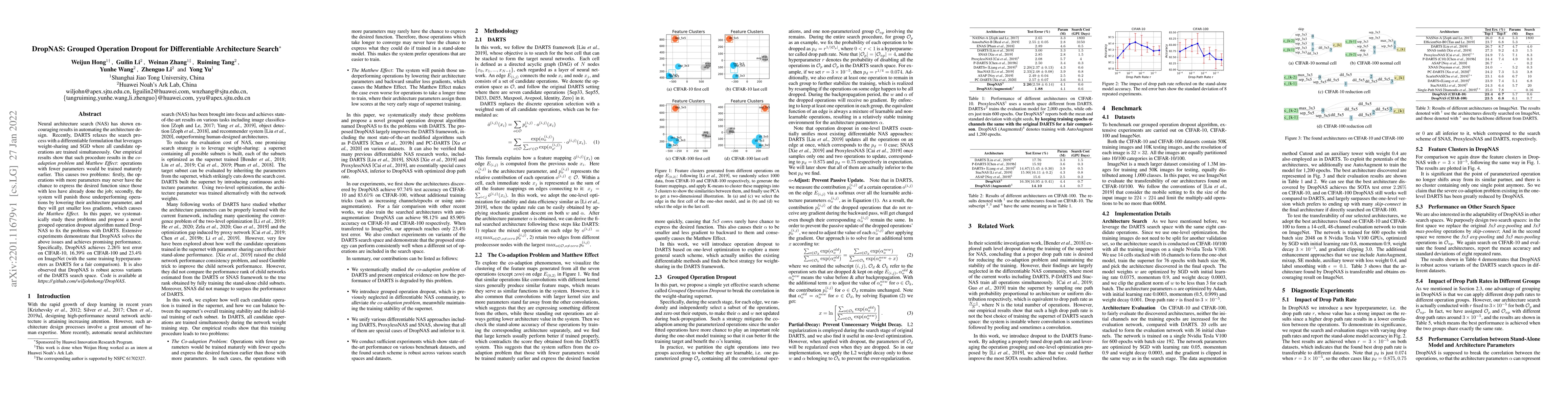 Thumbnail for DropNAS: Grouped Operation Dropout for Differentiable Architecture
  Search