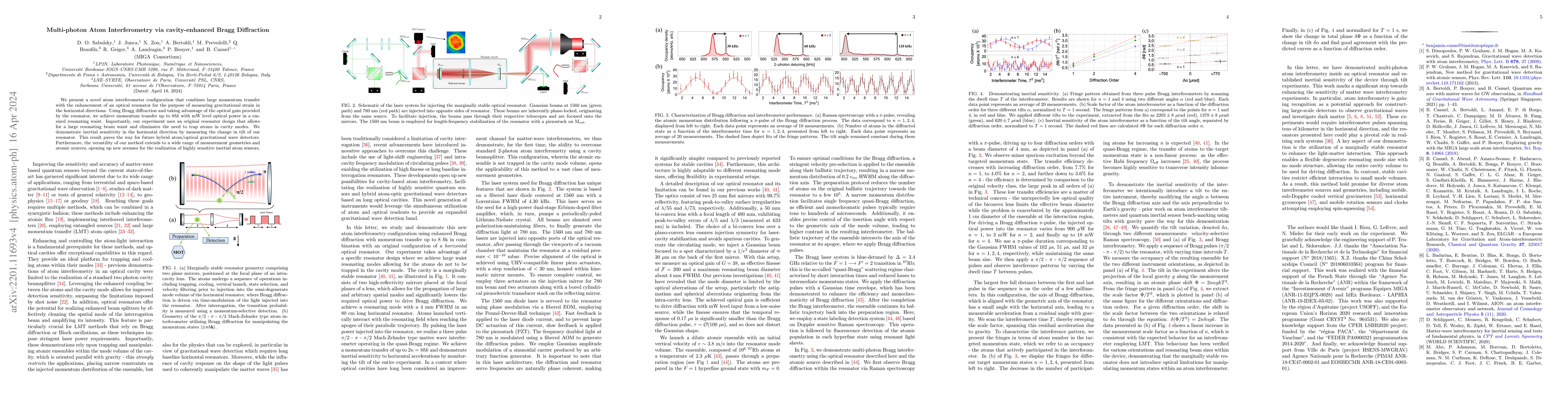 Thumbnail for Multi-photon Atom Interferometry via cavity-enhanced Bragg Diffraction