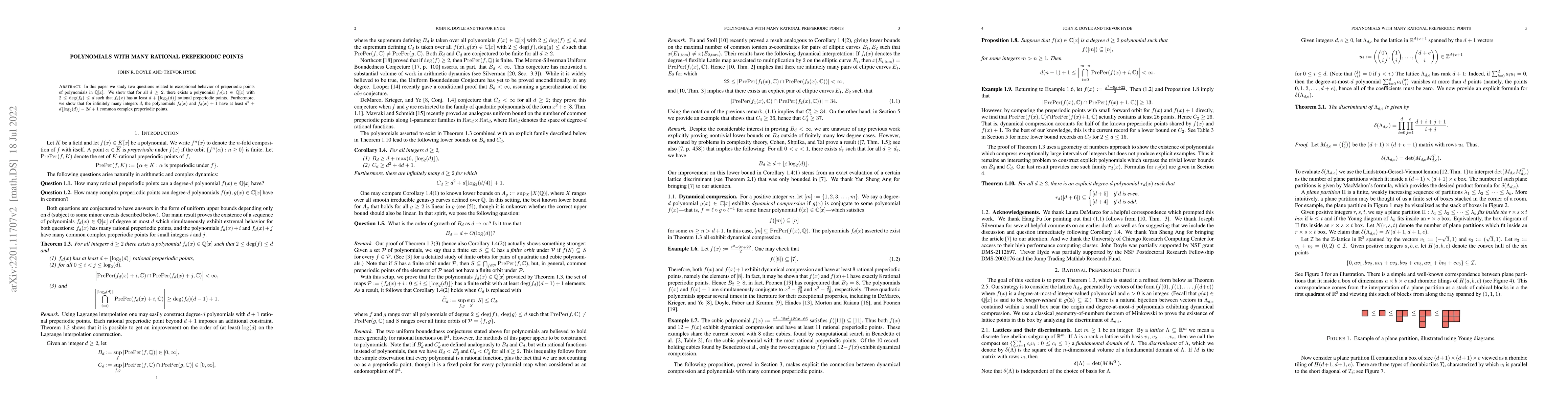 Thumbnail for Polynomials with many rational preperiodic points
