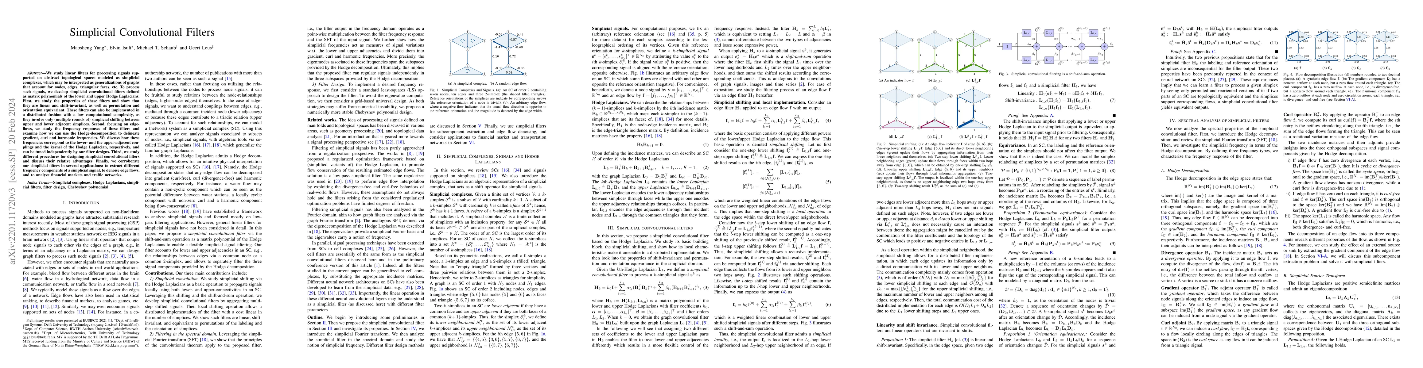 Thumbnail for Simplicial Convolutional Filters