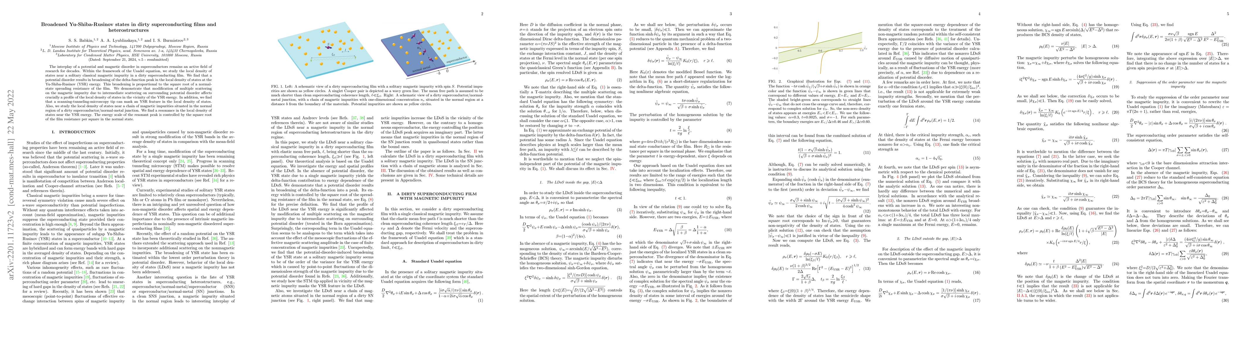 Thumbnail for Broadened Yu-Shiba-Rusinov states in dirty superconducting films and
  heterostructures