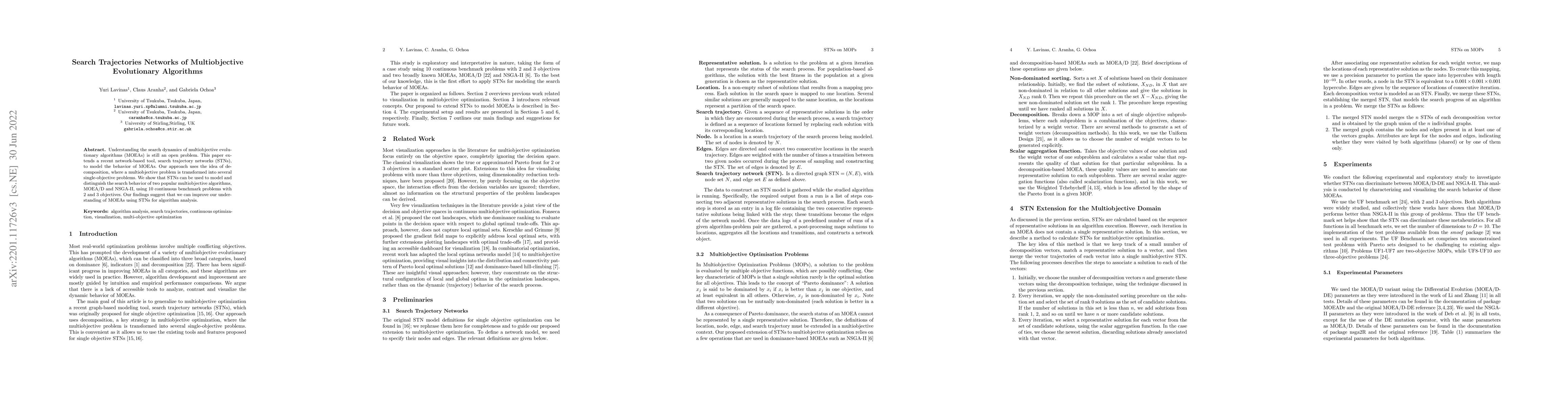 Thumbnail for Search Trajectories Networks of Multiobjective Evolutionary Algorithms