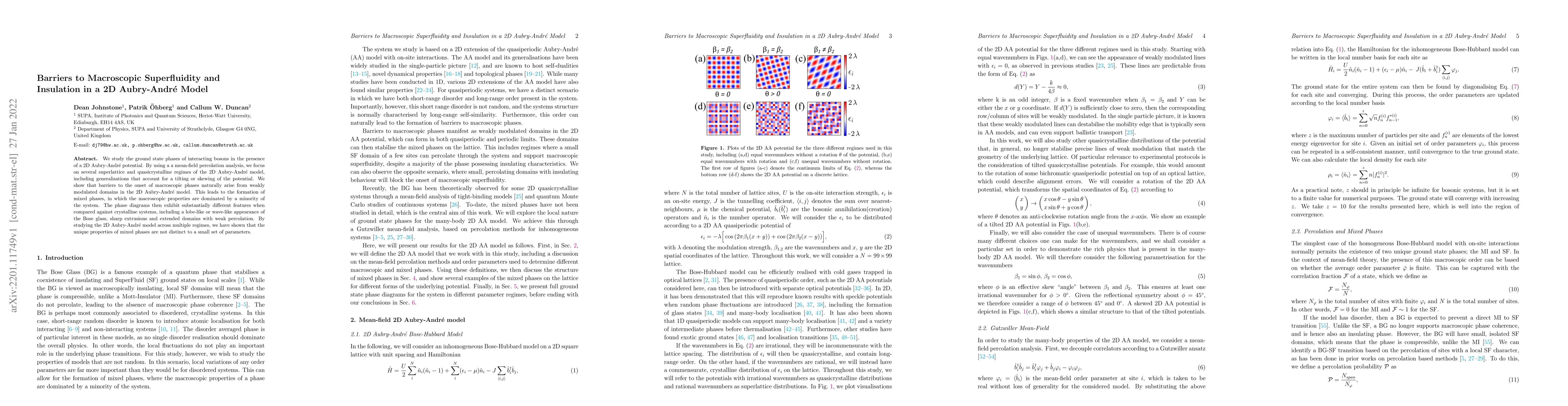 Thumbnail for Barriers to Macroscopic Superfluidity and Insulation in a 2D
  Aubry-Andr\'e Model