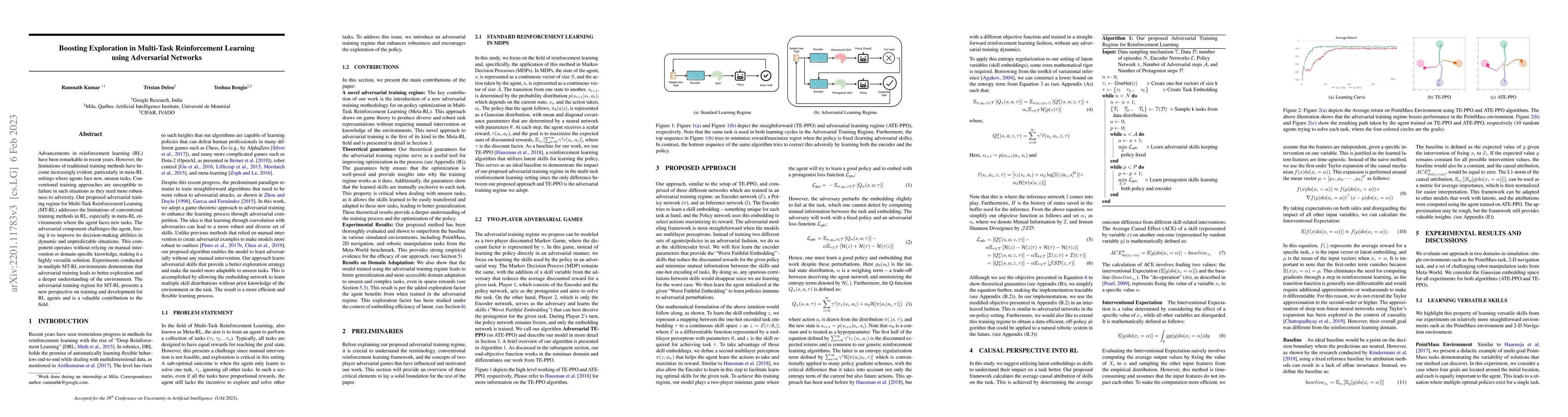 Thumbnail for Boosting Exploration in Multi-Task Reinforcement Learning using
  Adversarial Networks